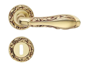 LIBERTY - Chromed brass door handle on rose with lock by LINEA CALI' - view 2
